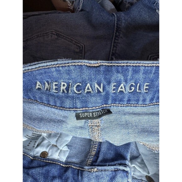 American Eagle Shorts Womens 00 Hi-Rise Shortie Denim Distressed Cutoff Ripped - Picture 4 of 10